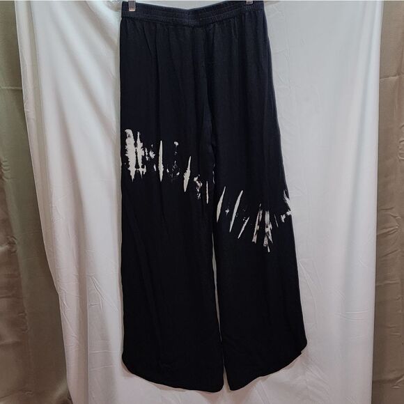 Young Fabulous & Broke Black Tie Die Split Wide Leg Pants Size Small - Picture 9 of 12